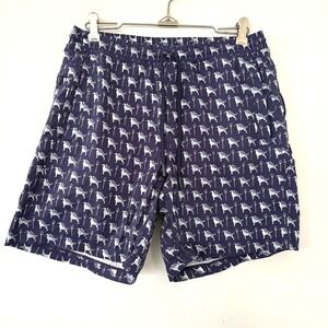 BirdDogs Mens Swim Trunks Shorts Navy Blue Pegasus Print Elastic Waist Size M
